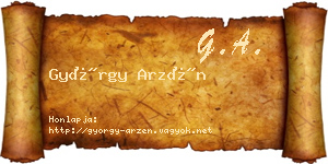György Arzén névjegykártya